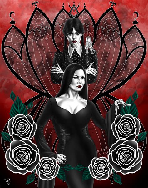 Wednesday and Morticia Addams by Qartbydev on DeviantArt