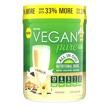 Vegan Pure Plant Protein Powder, Vanilla, 21g Protein, 13.2 Oz ...