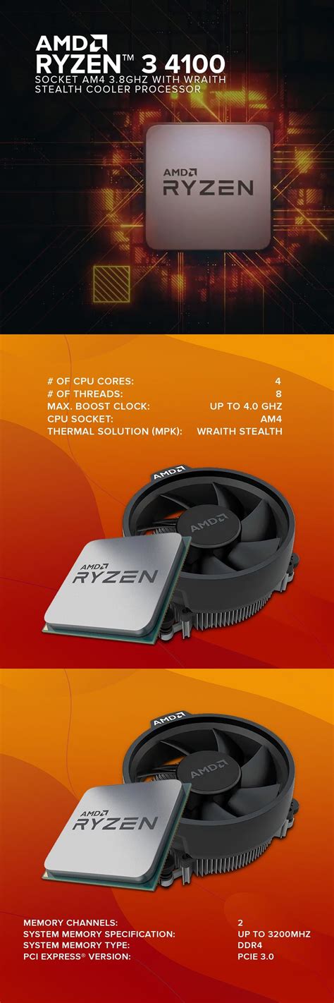 AMD RYZEN 3 4100 (AM4) W/ WRAITH STEALTH COOLER | PC Worth