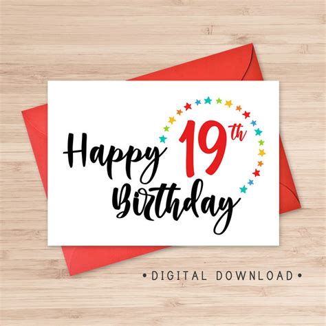 19th Birthday Card Printable - Printable Templates Free