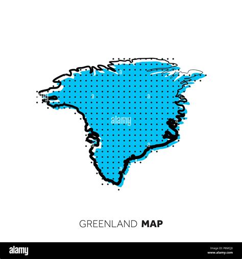 Greenland vector country map. Map outline with dots Stock Vector Image ...