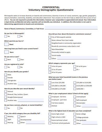 19+ Demographic Questionnaire Templates in PDF | Microsoft Word | Free ...