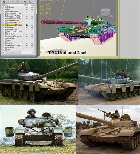 T-72 URAL Russian main battle tank 2 tanks... 3D Model MAX | CGTrader.com