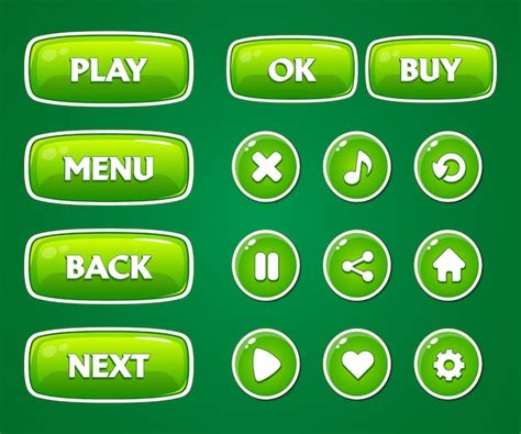 Premium Vector | Game design interface with glossy buttons. set of ui ...