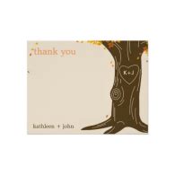 Oak Tree (Orange Brown) Wedding Thank You Card - Luxury Wedding Invites