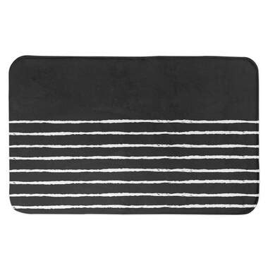 Orren Ellis Stasya Sketch Stripes Rectangle Non-Slip Striped Bath Rug & Reviews | Wayfair