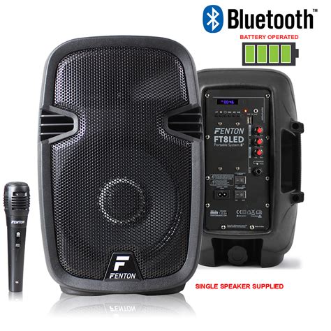 Portable PA System Active Speaker Battery Powered Bluetooth & Microphone 8" 5056205534371 | eBay