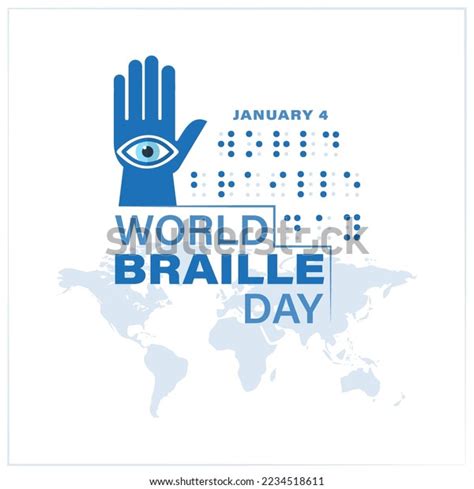 January 4th World Braille Day Background Stock Vector (Royalty Free ...