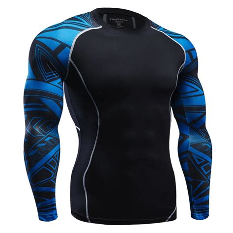 Men Long Sleeve Compression T shirt Fast drying Round Collar Slim Fit T ...