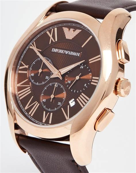 Emporio Armani Leather Strap Watch AR1701 | Watches unique, Emporio ...