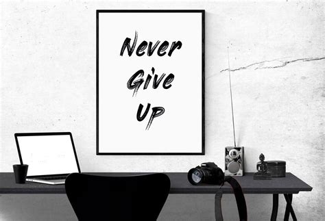 Never Give Up Printable Poster Digital Download Poster - Etsy