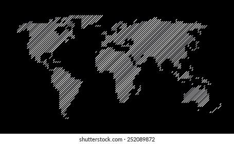 World Map Countries Gray Diagonal Lines Stock Vector (Royalty Free) 252089872 | Shutterstock