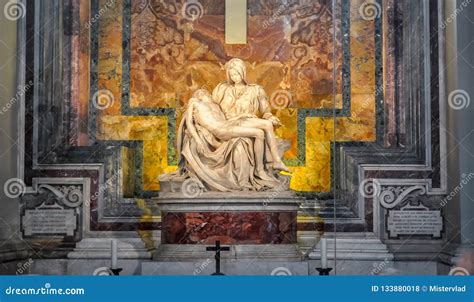 The Pieta Mother Mary And Jesus Christ Sculpture In St. Peter`s ...