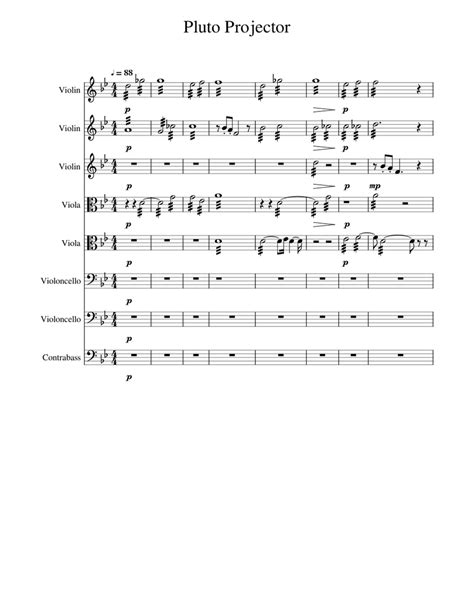 Pluto Projector sheet music for Violin, Viola, Cello, Contrabass ...