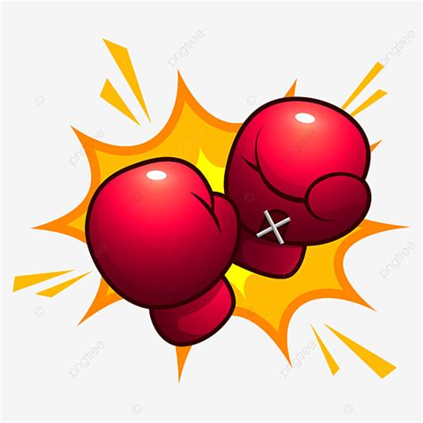 Knockout Punch Clipart Transparent Background, Red Boxing Gloves Battle Knockout Punch Vector ...