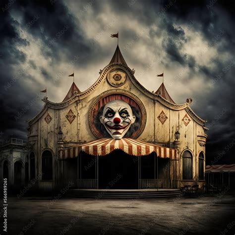 Spooky old circus horror halloweencreated with AI Stock Illustration ...