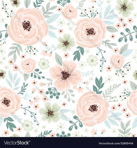 Seamless cute spring floral wallpaper Royalty Free Vector