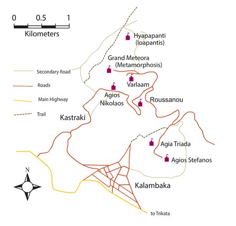 Meteora Monasteries Greece Map - Dorrie Katharina