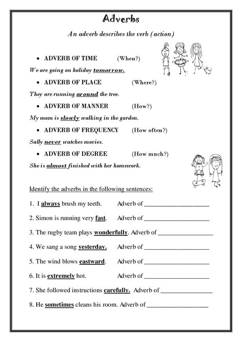 Worksheet On Adverbs Grade 5