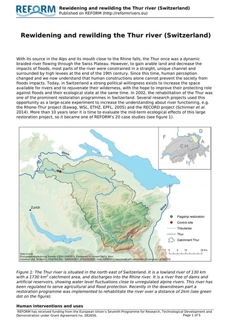 (PDF) Rewidening and rewilding the Thur River (Switzerland)