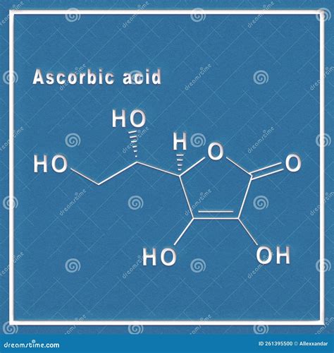 Ascorbic Acid Structural Chemical Formula Stock Photo - Image of ...