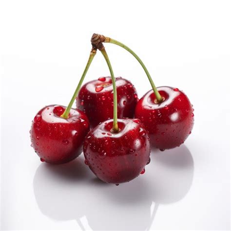 Premium AI Image | Cherry Product Photography With Softbox Lighting On White Background