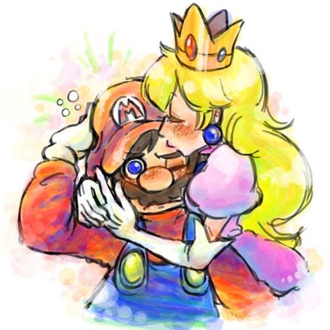 Princess Peach Kisses Mario