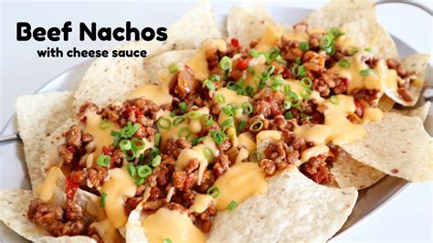 BEEF NACHOS WITH CHEESE SAUCE RECIPE | LOADED BEEF NACHOS - YouTube