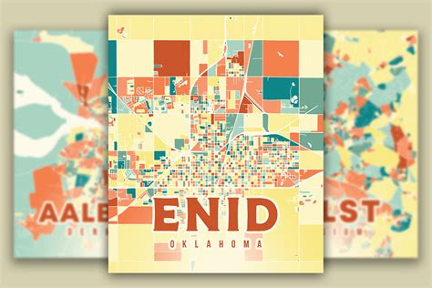 Enid Oklahoma Colorful Map Graphic by Poster Boutique · Creative Fabrica