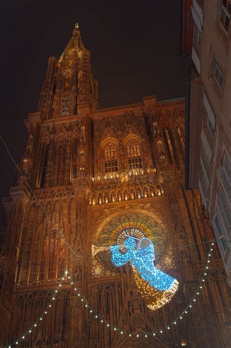 Strasbourg Cathedral during the Christmas Market Angel Decoration ...