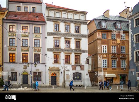 Warszawa / Poland - The rebuilt old town, winter in Warsaw Stock Photo ...