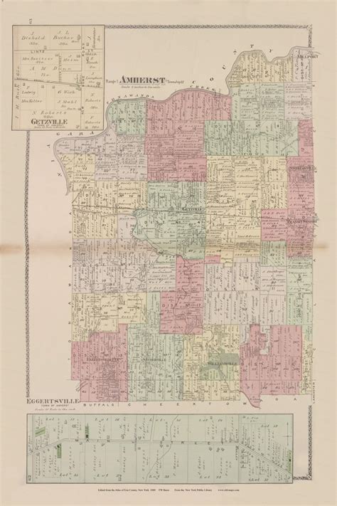 Amherst, New York 1880 - Old Town Map Reprint - Erie Co. Atlas 62-63 ...