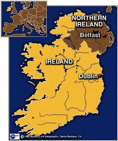 Belfast County Map Area - Map of Ireland City Regional Political