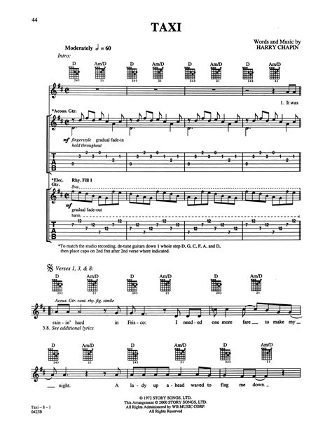 Taxi by Harry Chapin - Guitar Tab - Guitar Instructor