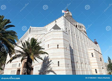 The Basilica of the Annunciation in Nazareth Stock Photo - Image of ...