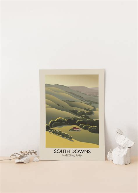 South Downs National Park Modern Travel Poster – Bucket List Prints