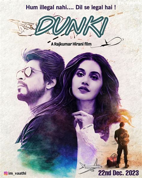 Dunki Fanmade Poster | Dunki Fanart | Shahrukh Khan | Taapsee Pannu | Rajkumar Hirani | Shah ...