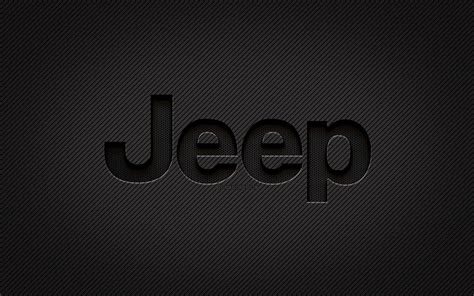 Jeep carbon logo, , grunge art, carbon background, creative, Jeep black logo, cars brands, Jeep ...