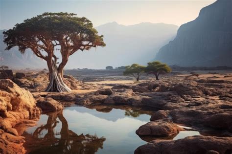 Premium AI Image | Stunning landscapes in socotra yemen