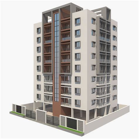 Free building apartment 3D model - TurboSquid 1315556 | Residential building design ...