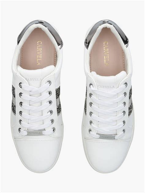 Carvela Kurt Geiger 'luminous' Embellished Low Top Trainers in White - Lyst