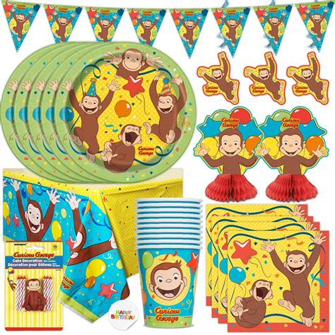 Curious George Party Supplies | Curious George Birthday Decorations | Curious George Cups and ...