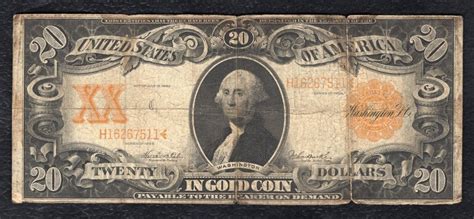 1906 US 20 Dollar Gold Certificate Note Currency Money W/ - Etsy