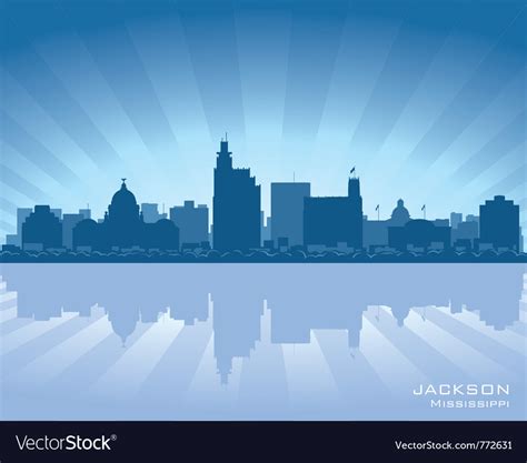 Jackson mississippi skyline Royalty Free Vector Image