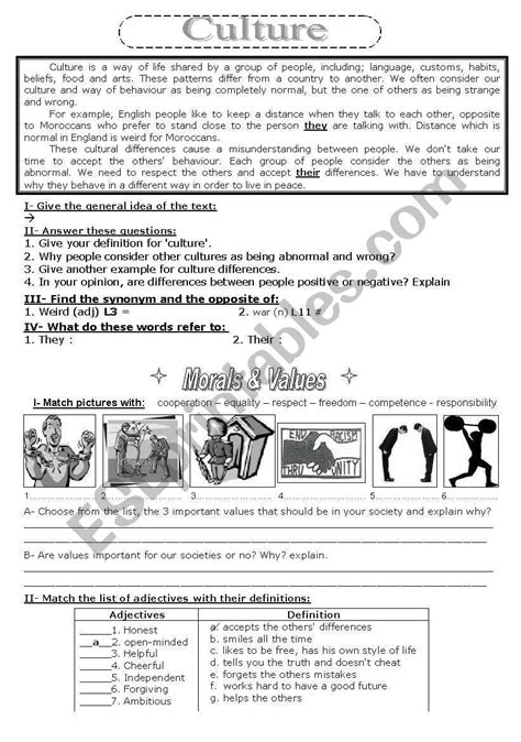 It´s a reading task about cultural differences and misunderstandings + Lesson about cultural ...