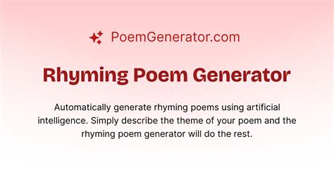 AI Rhyming Poem Generator – PoemGenerator.com