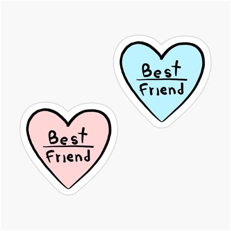 Best Friend Matching Heart set Sticker by Groovysheck in 2021 | Preppy stickers, Sticker art ...