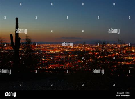 Phoenix Arizona just after sunset, looking North from South mountain ...