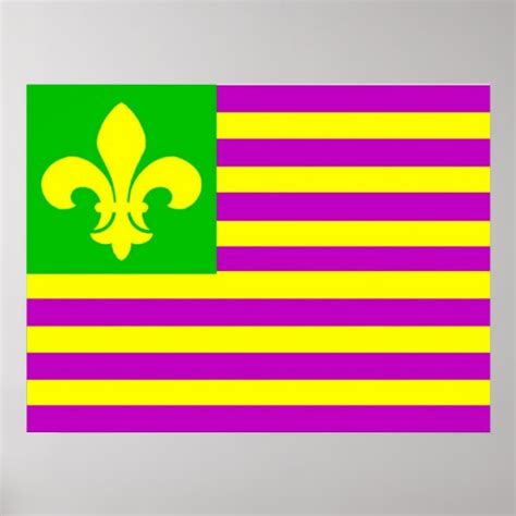 Mardi Gras Flag Poster | Zazzle