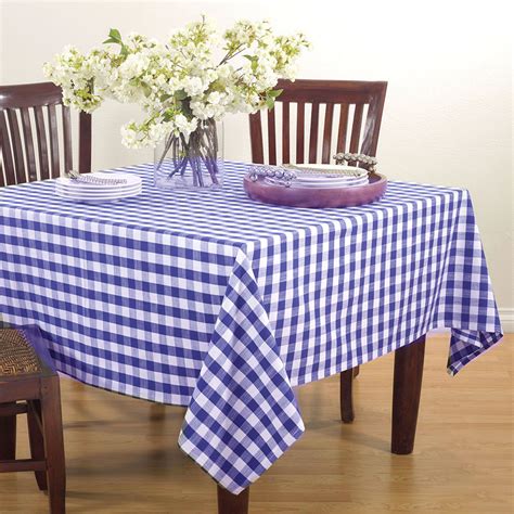 French Blue Gingham Checkered Design Cotton Tablecloth 72" Square - Walmart.com - Walmart.com